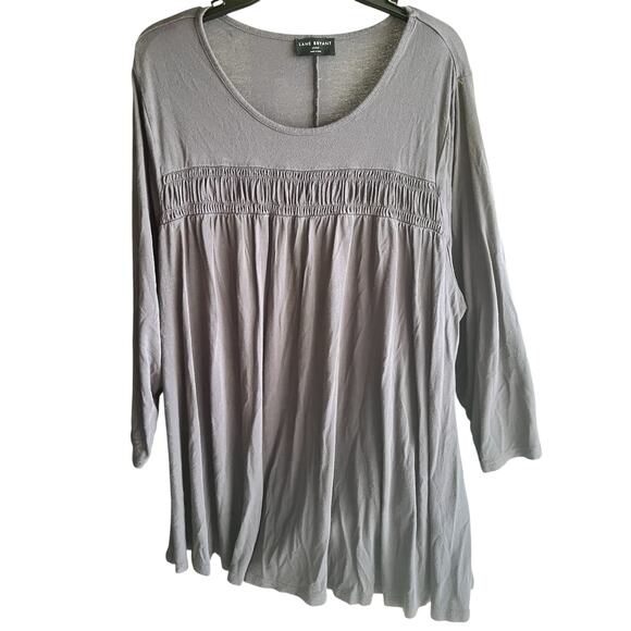 LANE BRYANT gray jersey knit tunic top peasant cottagecore plus sz 22-24 XXL - Picture 1 of 7